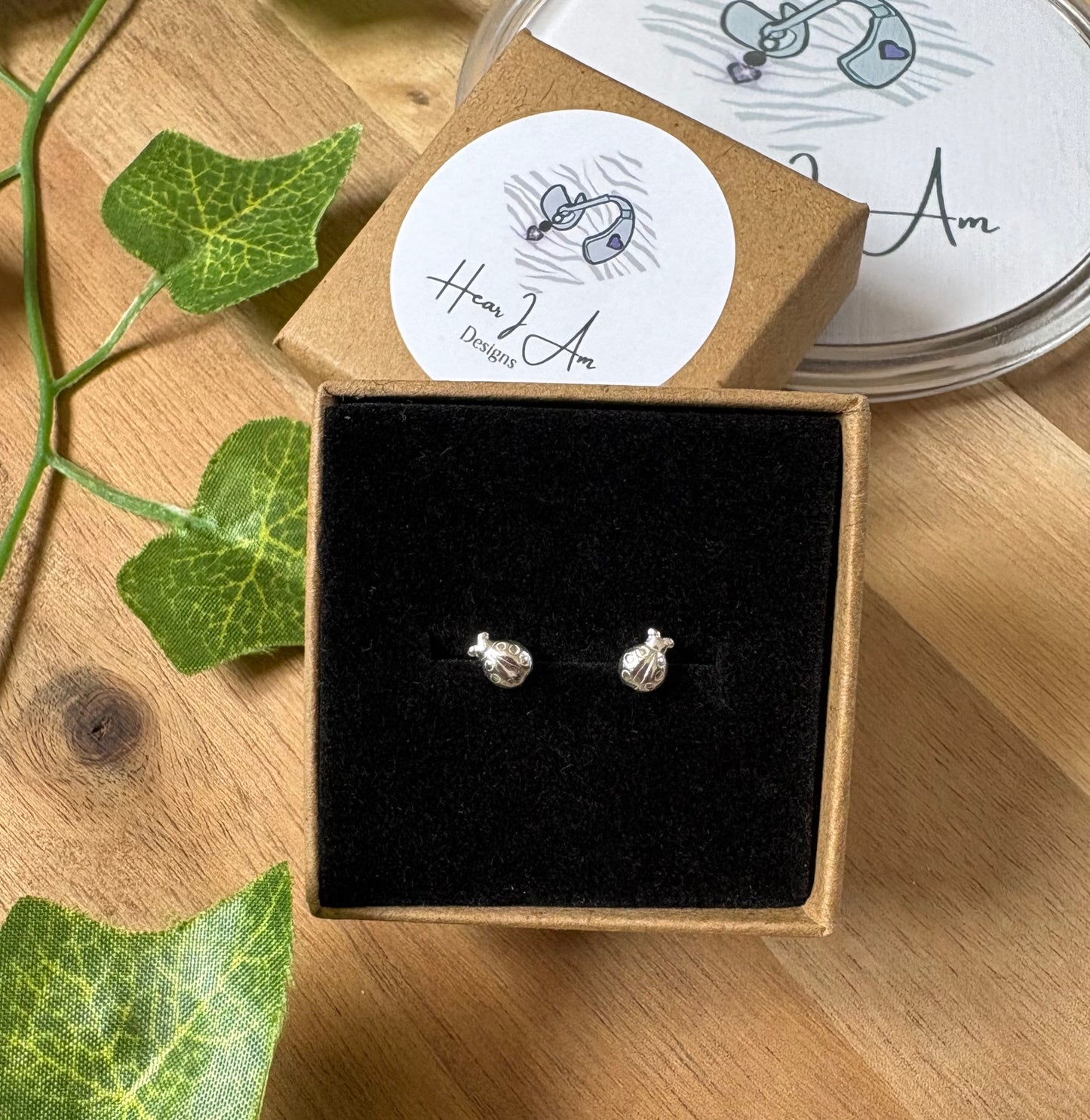 925 Sterling Silver Ladybird Stud Earrings
