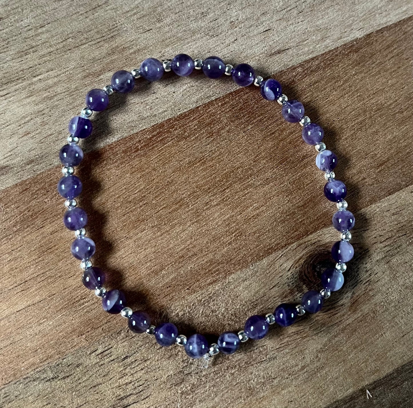Elasticated Crystal & Stainless Steel Bead Bracelets
