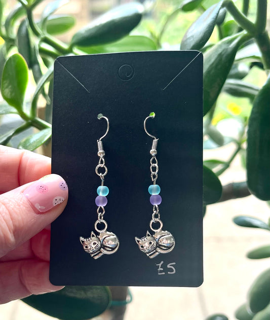 Silver Cat Earrings