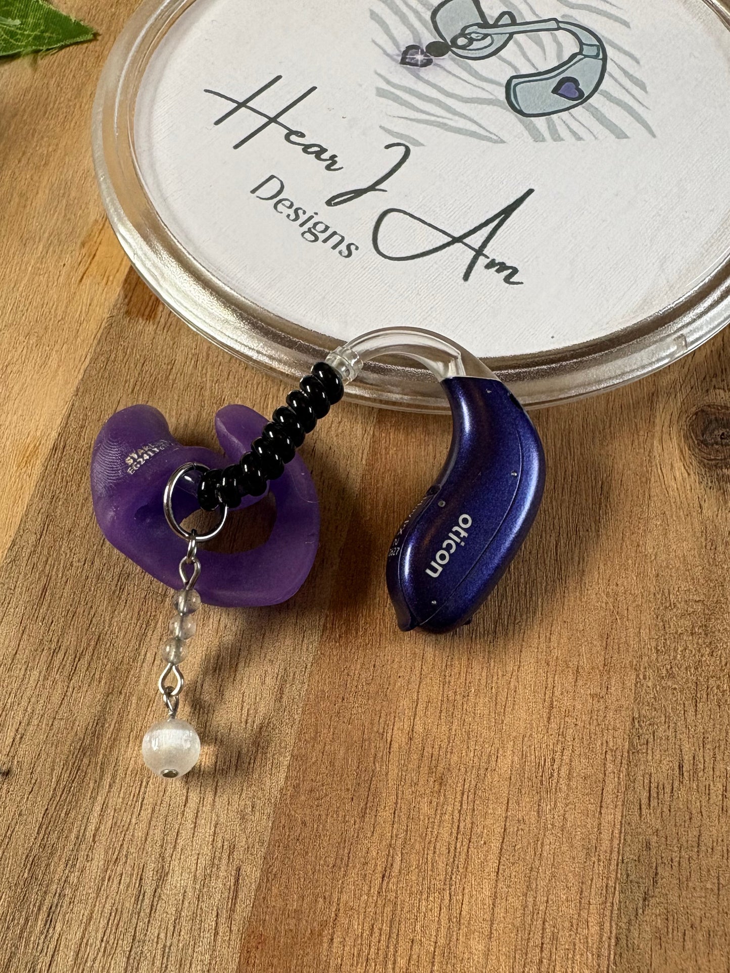 Selenite and Labradorite Hearing Aid Charms