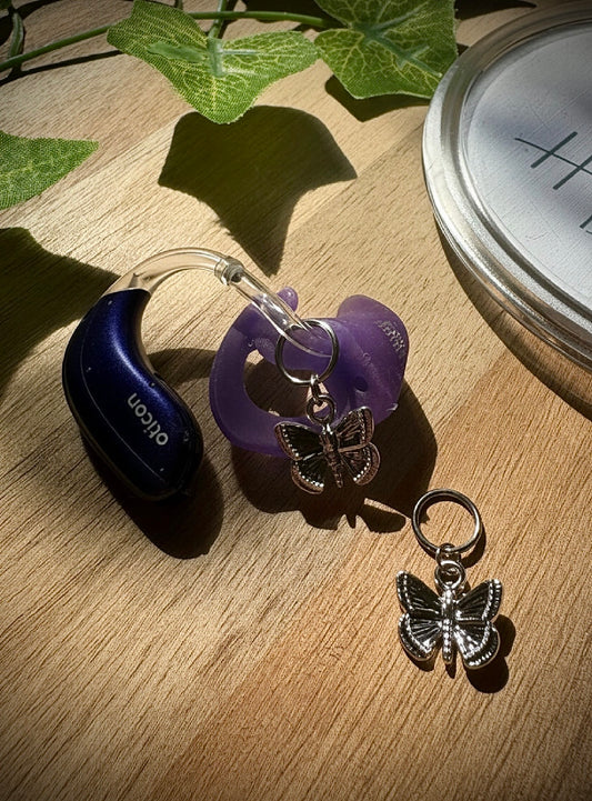Mini Butterfly Hearing Aid Charms (Pair)