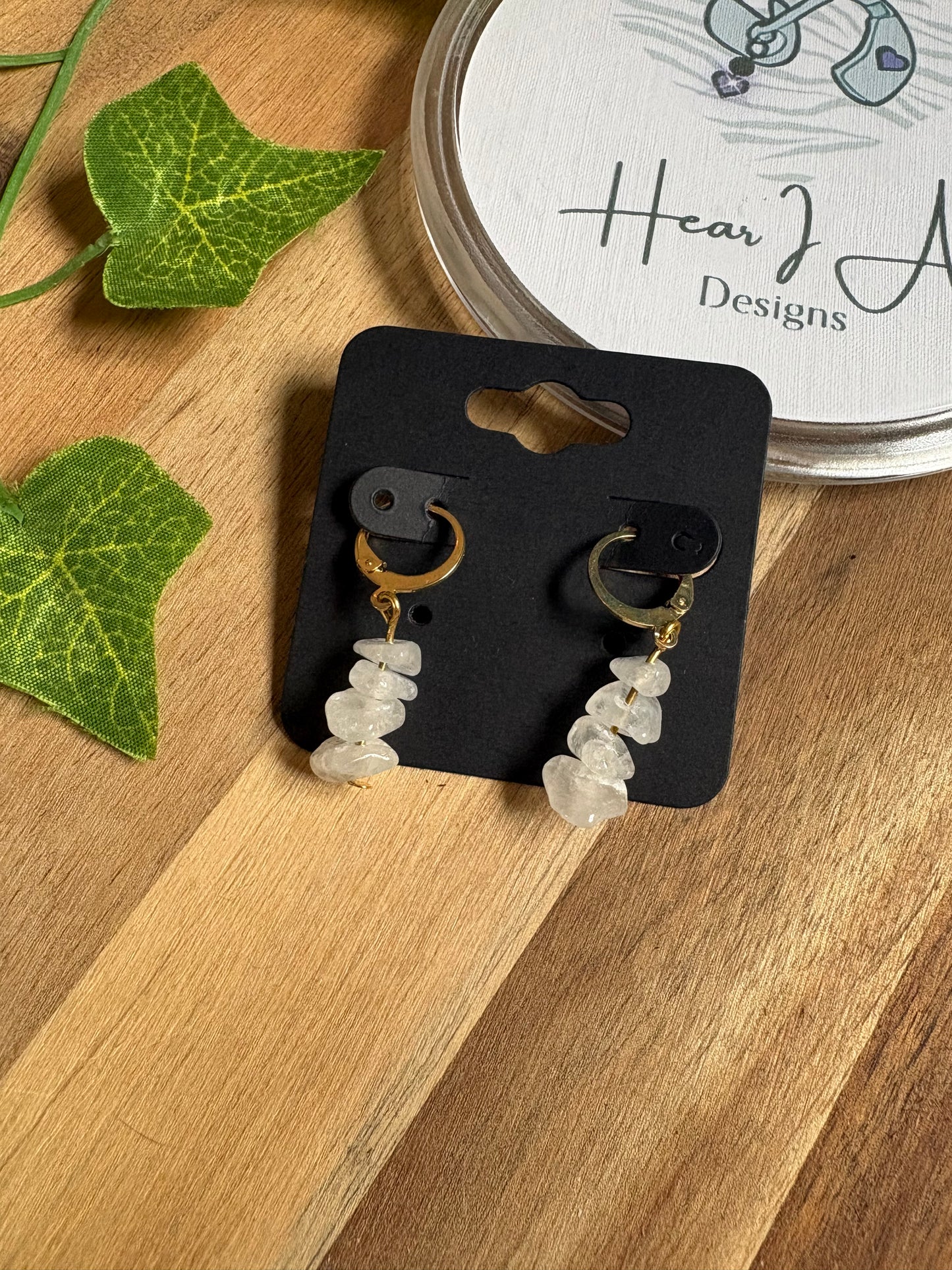 ✨ Easy-Fasten Gold Plated Crystal Chip Huggie Lever Back Earrings