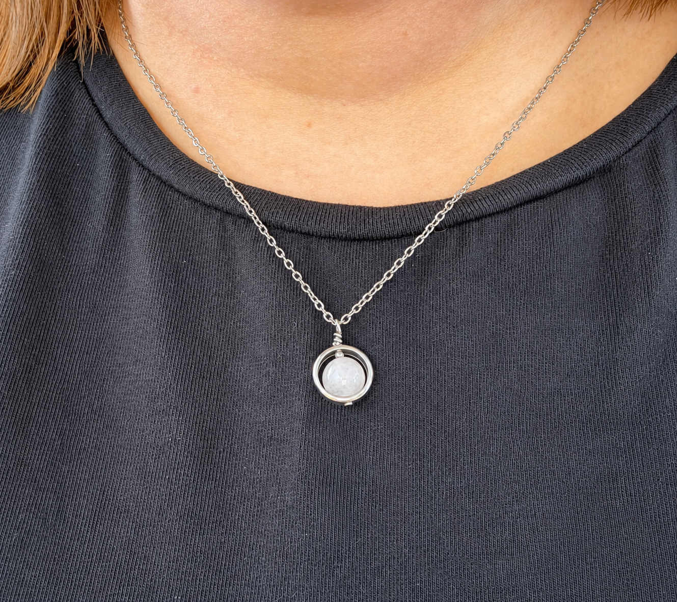Spinning Gemstone Fidget Pendant