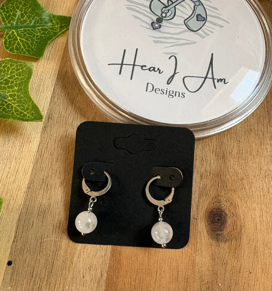 ✨ Easy-Fasten Crystal Bead Lever Back Huggie Earrings