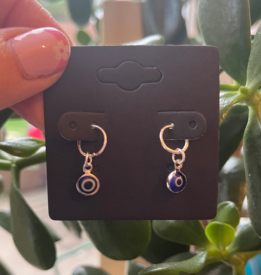 Mini Silver Magic Eye Hearing Aid Charms (pair)