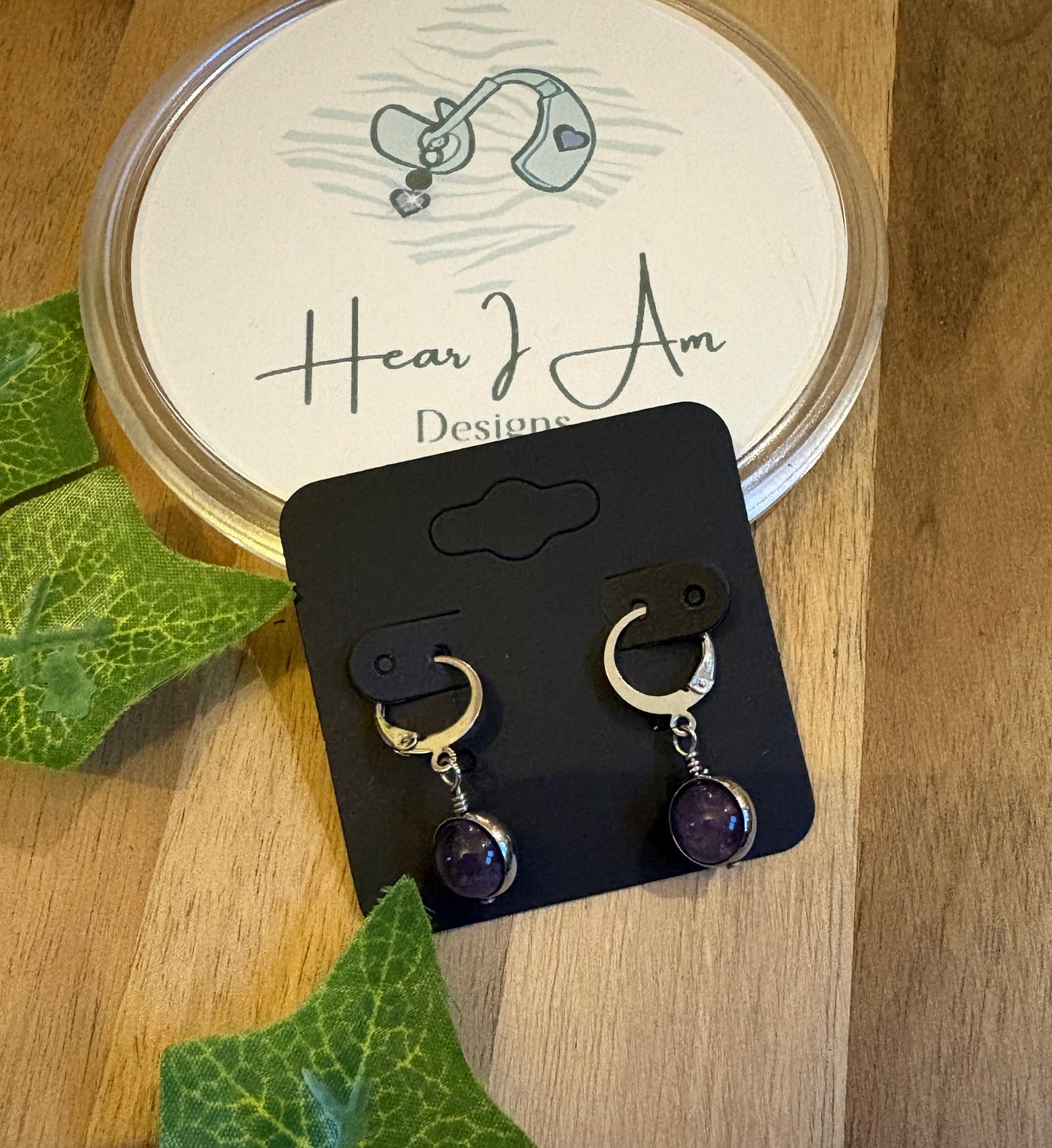 Fidget Spinner Gemstone Huggie Earrings