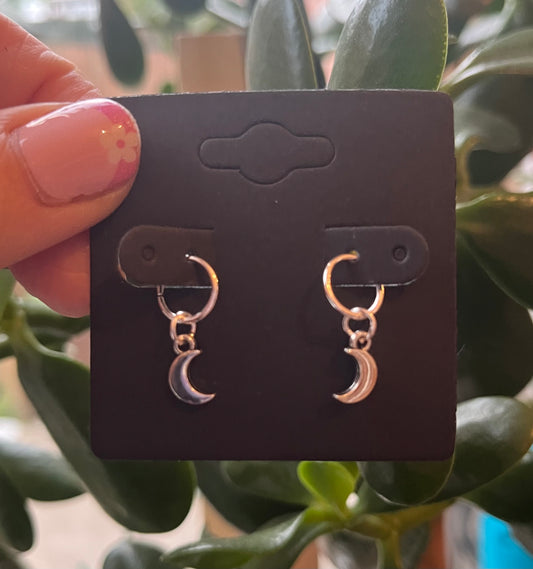 Mini Silver Moon Hearing Aid Charms (Pair)