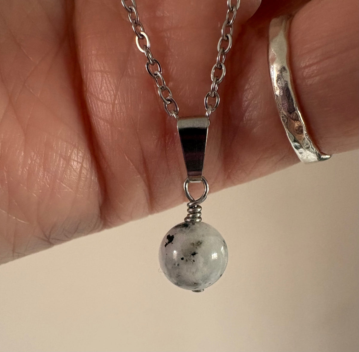 Simple Gemstone Bead Pendant - various materials available