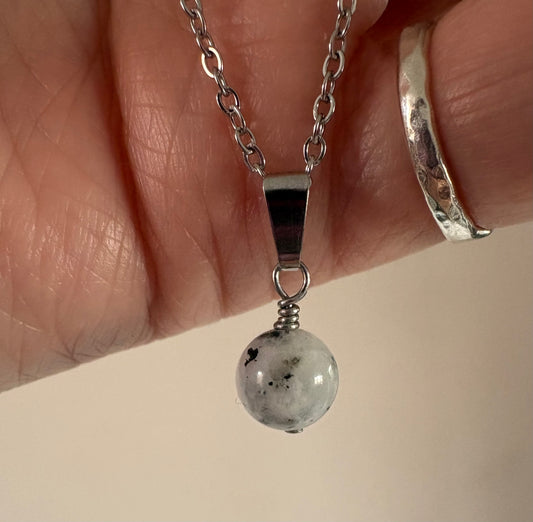Simple Gemstone Bead Pendant - various materials available