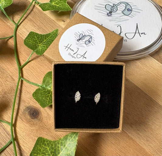 925 Sterling Silver Leaf Stud Earrings