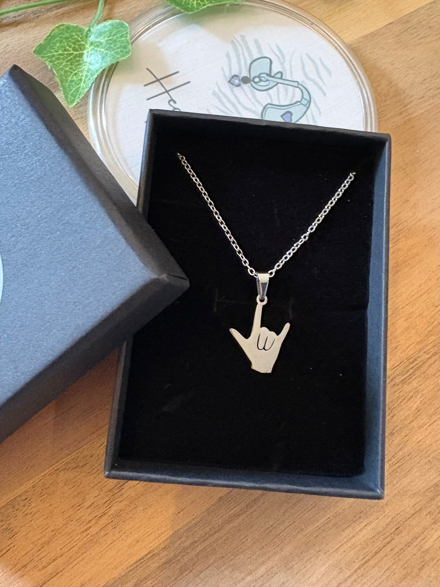 ILY Sign Stainless Steel Pendant