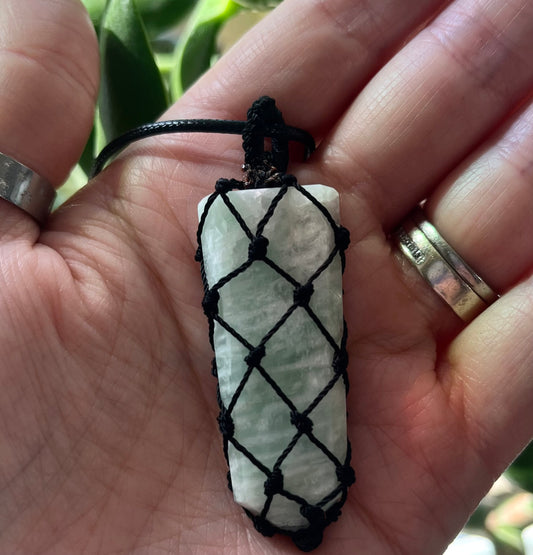 Cord Wrapped Crystal Pendants