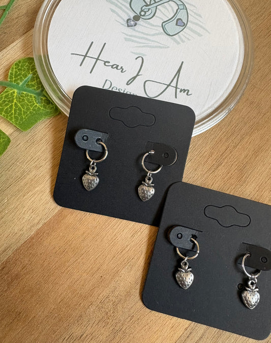Mini Strawberry Hearing Aid Charms (Pair)