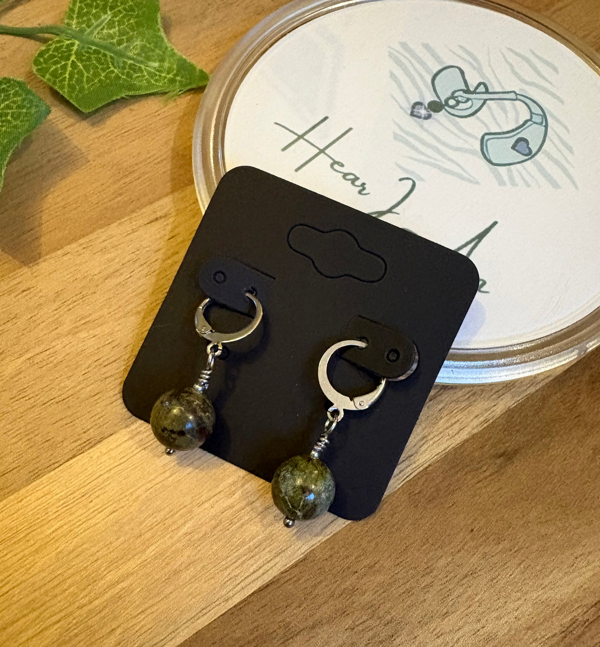 10mm Crystal Bead Stainless Steel Huggie Earrings with Lever Backs