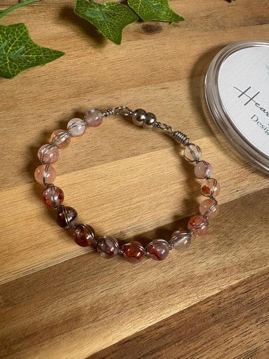 Wire-Wrapped Crystal Magnetic Bracelet