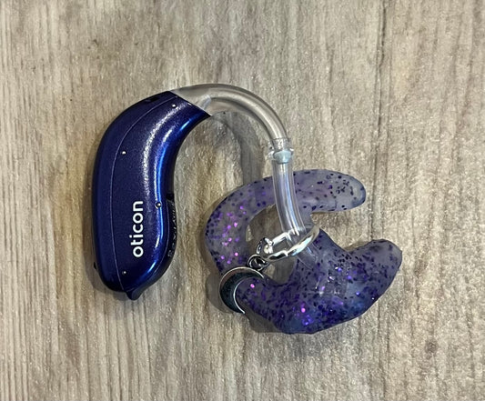 Silver Moon Hearing Aid Charms (Pair)