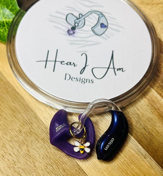 Mini Gold Bee Hearing Aid Charms (Pair)