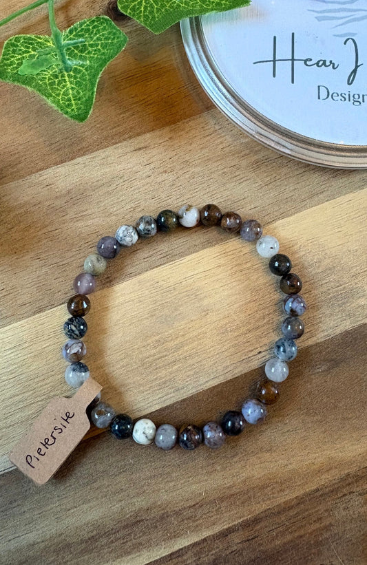 6mm Crystal Beaded Bracelet – Handmade Elastic Stretch Bracelet – Multiple Gemstone Options