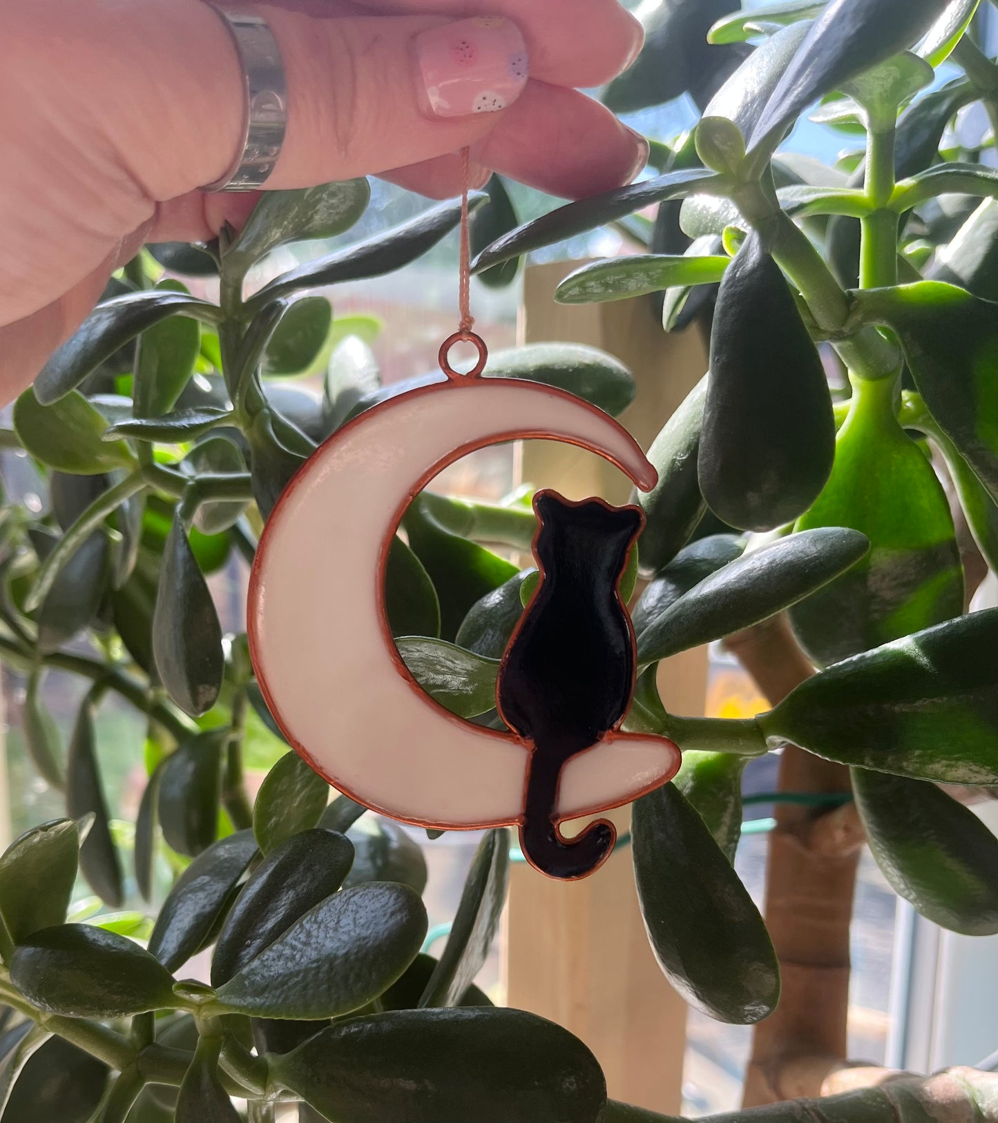 Cat and Moon Suncatcher