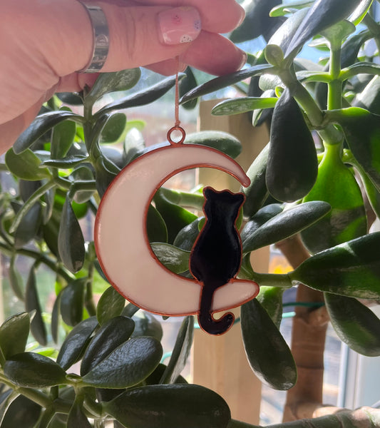 Cat and Moon Suncatcher