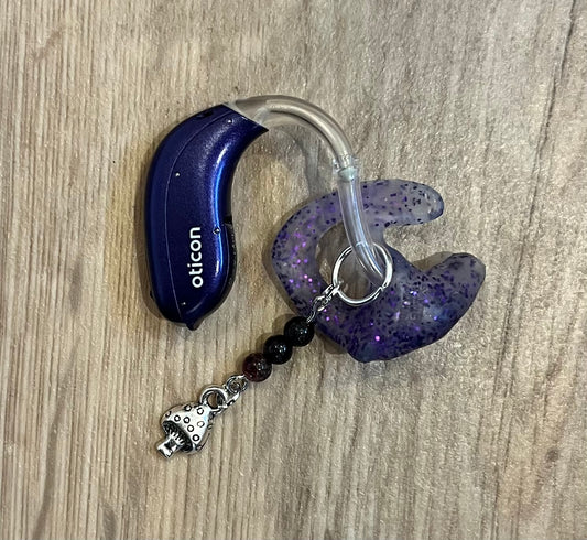 Mushroom & Garnet Hearing Aid Charms