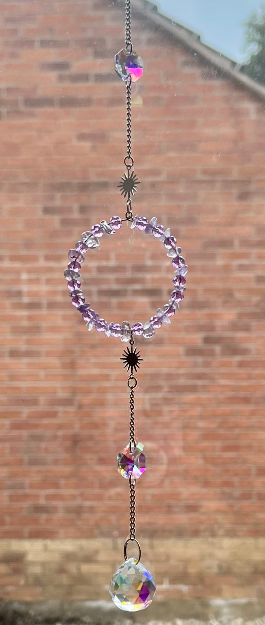 Amethyst & Glass Bead Suncatcher