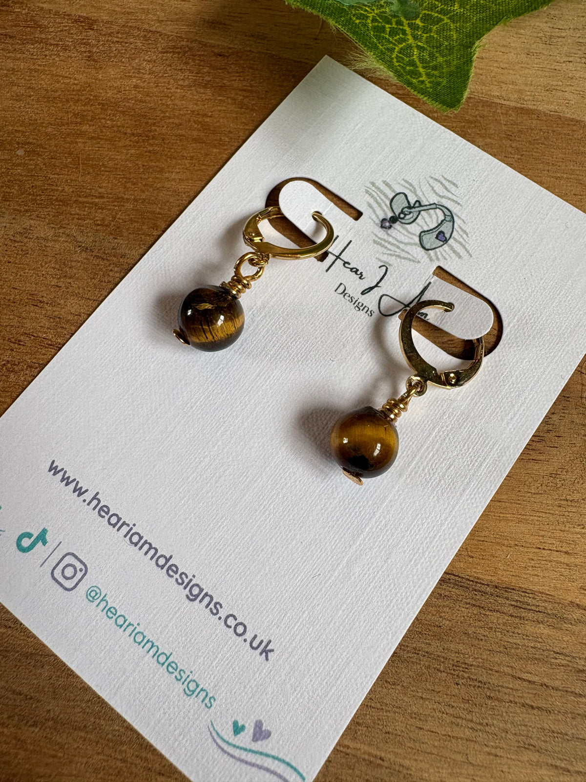 Tiger’s Eye Lever-Back Earrings
