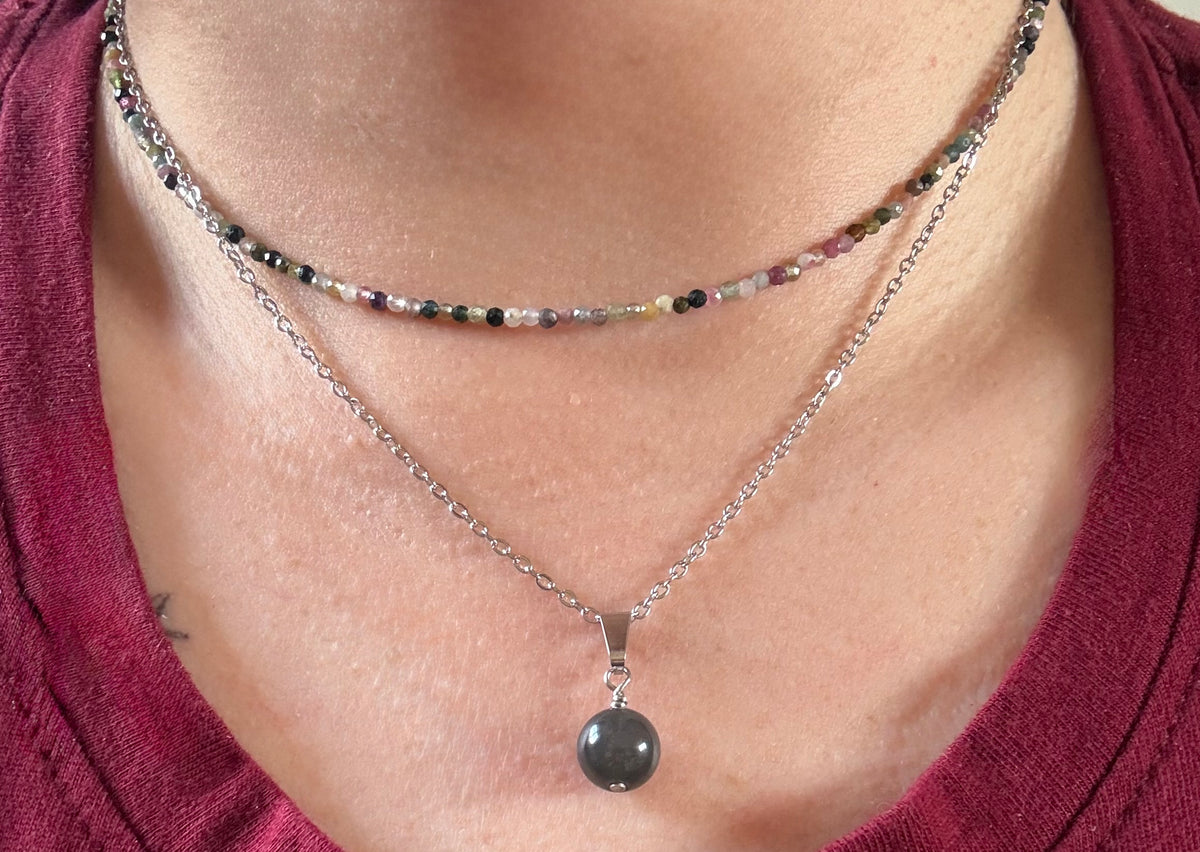 Simple Gemstone Bead Pendant - various materials available