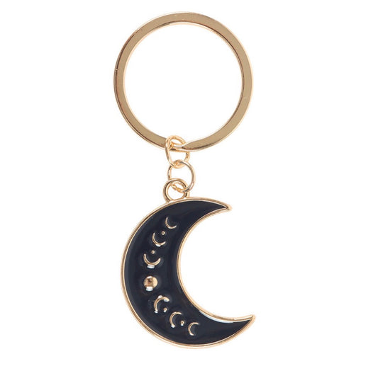Blue Moon Crescent Moon Keyring