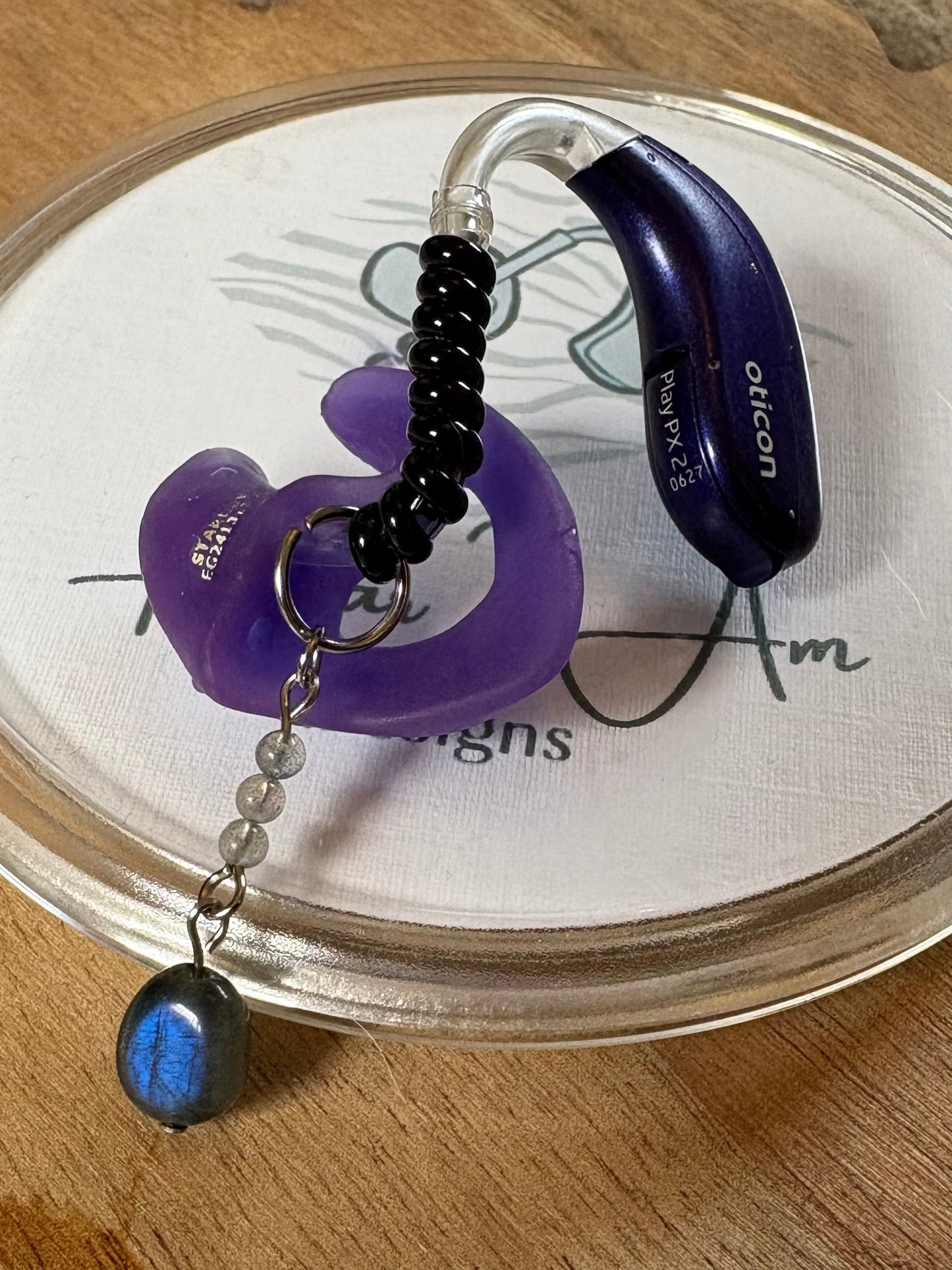 Labradorite Hearing Aid Charms