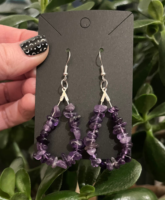 Crystal Chip Teardrop Earrings