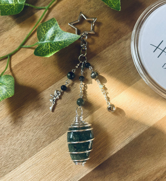 Handmade Crystal Bag Charm – Interchangeable Crystal Cage & Beaded Designs