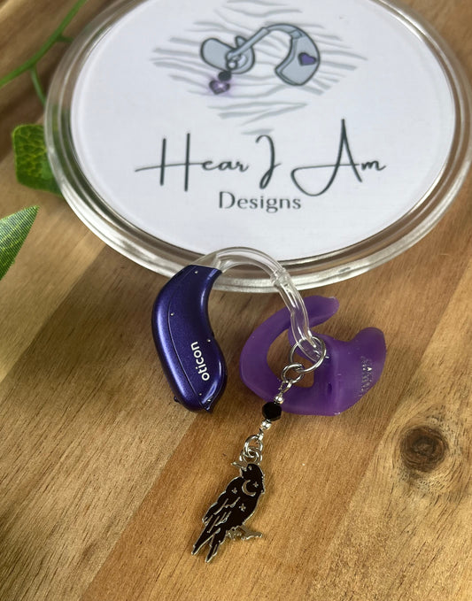 Stainless Steel Crow Hearing Aid Charms