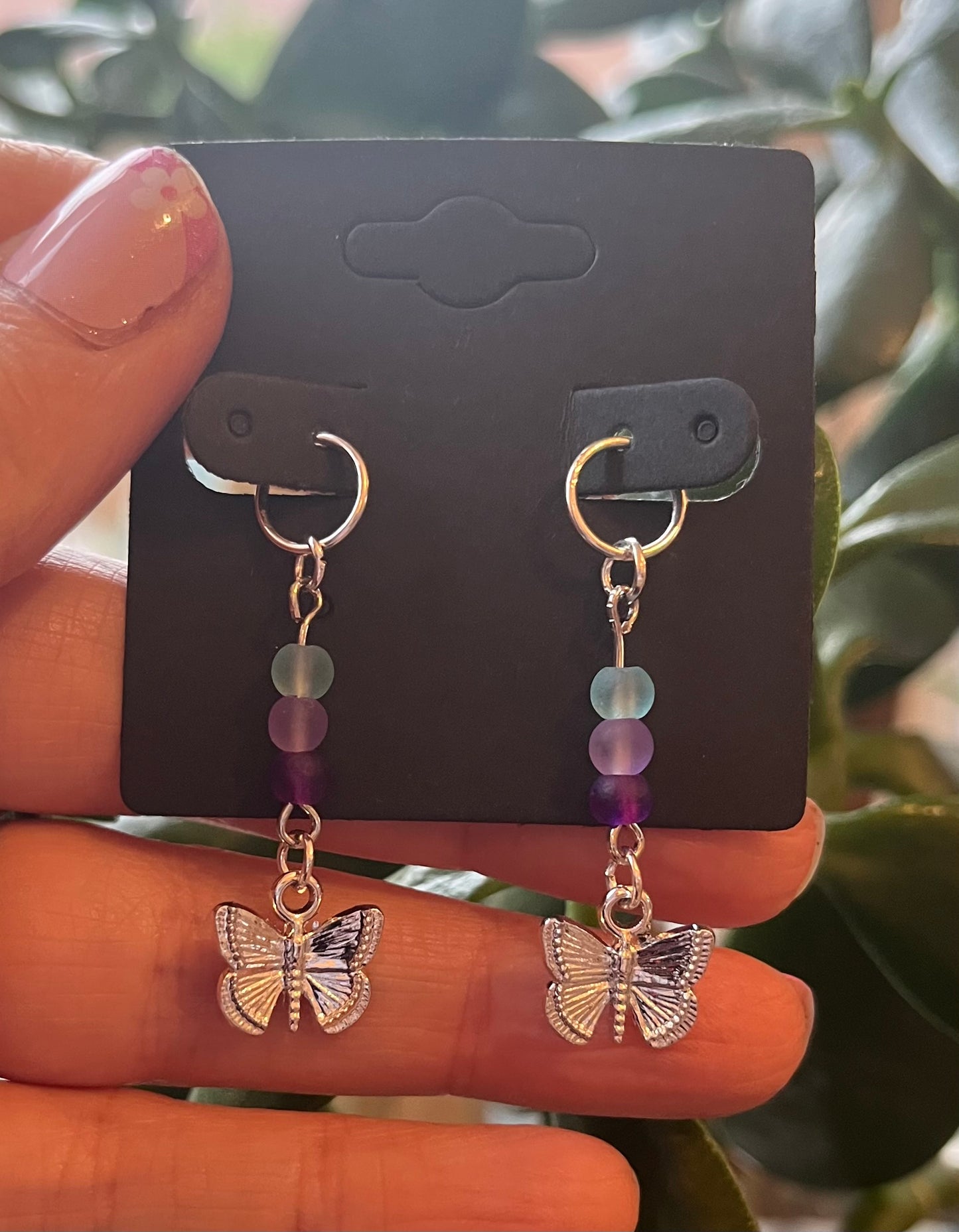 Butterfly & Glass Bead Hearing Aid Charms