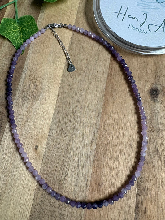Lepidolite Gradient Crystal Necklace