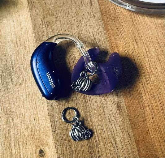 Simple Pumpkin Hearing Aid Charms – Pair