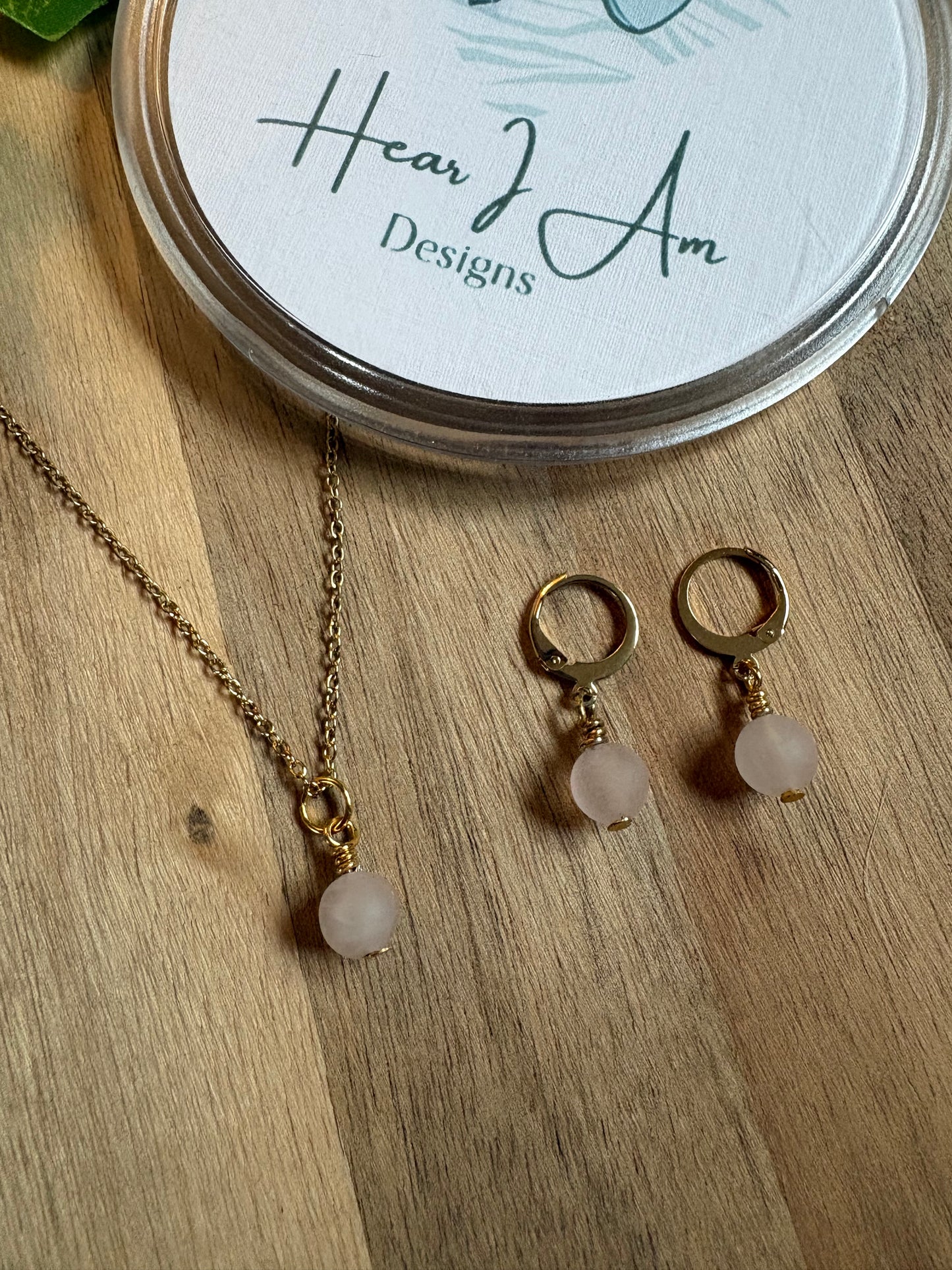 Simple Matte Rose Quartz Pendant