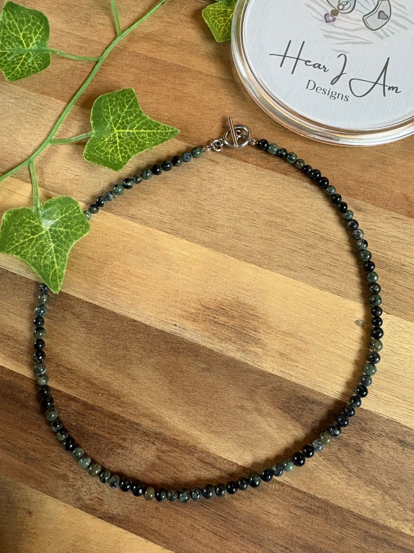 ✨ Easy-Fasten Kambaba Jasper Choker Necklace with Toggle Clasp