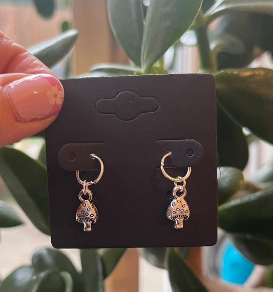 Mini Mushroom Hearing Aid Charms (Pair)