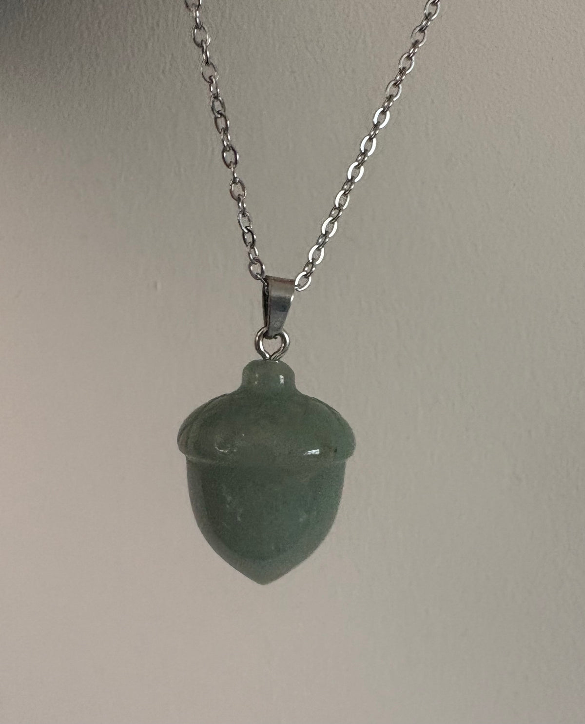 Crystal Acorn Pendant – Black Obsidian, Green Aventurine & Lepidolite