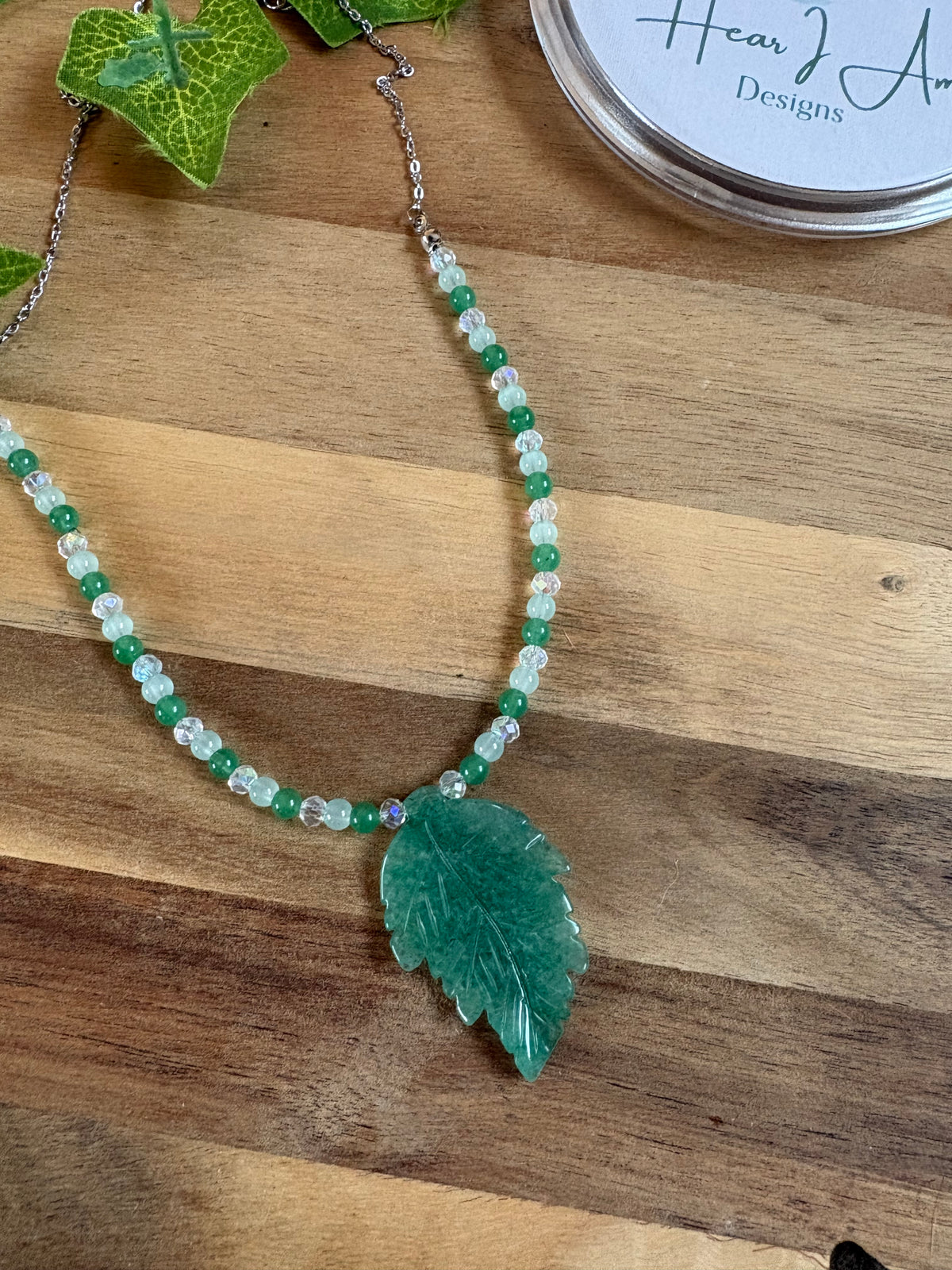 Crystal Leaf Pendant Necklaces