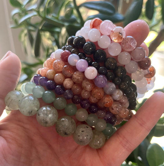 Elasticated Crystal Bead Bracelets