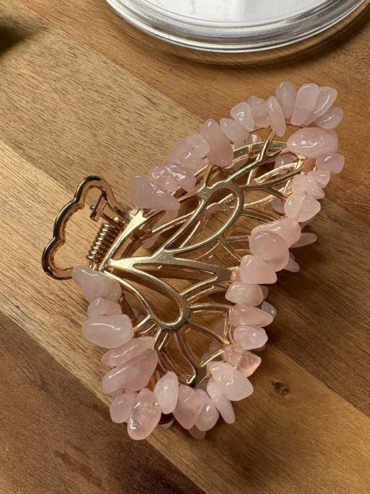 Crystal Chip Butterfly Claw Clips