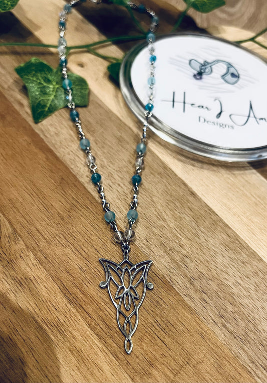 Ethereal Beaded Necklace - Clear Quartz and Glass Beads