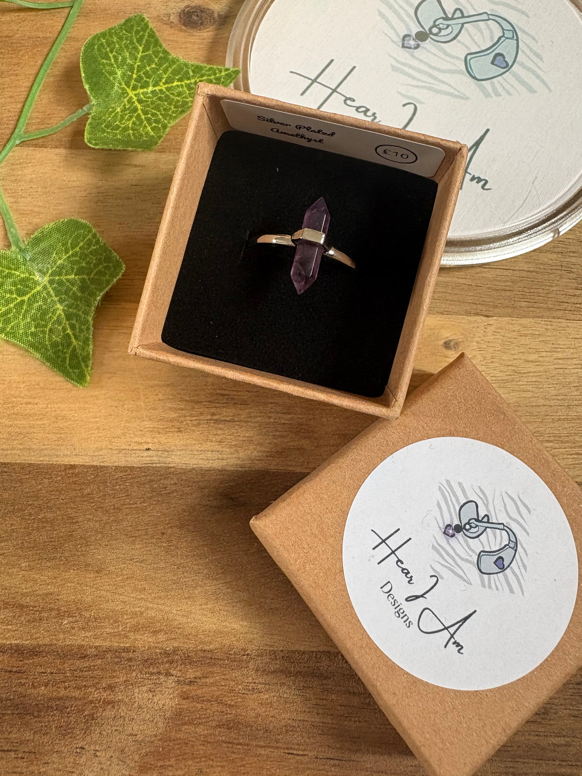 Silver-Plated Adjustable Gemstone DT Point Rings