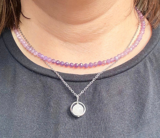 Faceted Labradorite Crystal Necklace