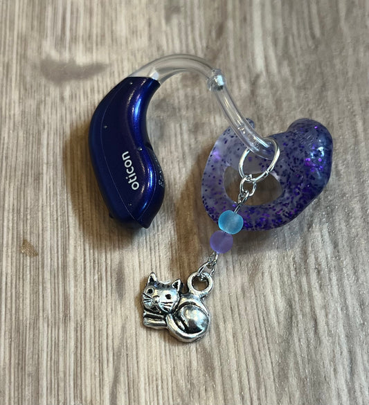 Silver Cat Hearing Aid Charms