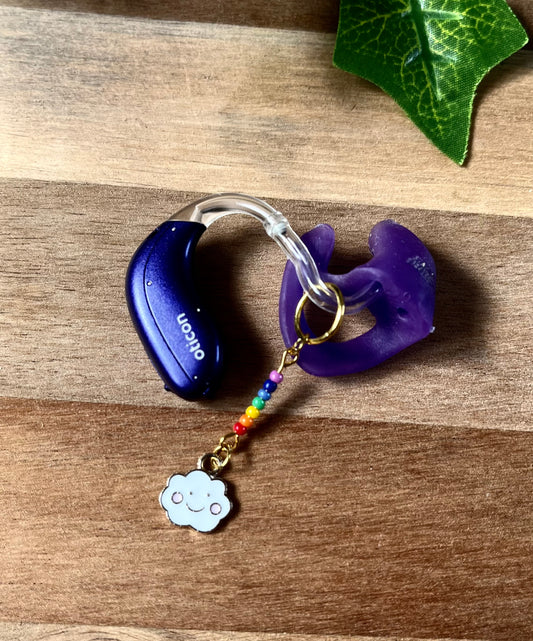 Rainbow Cloud Hearing Aid Charms