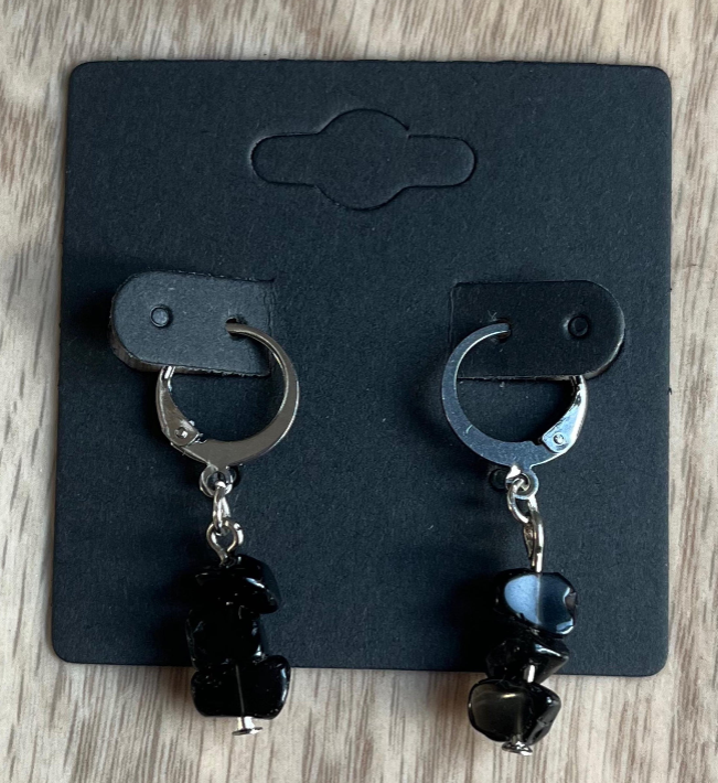 ✨ Easy-Fasten Stainless Steel Crystal Chip Huggie Lever Back Earrings