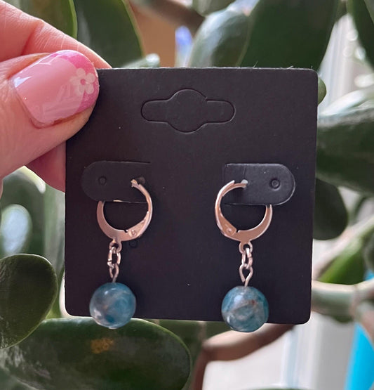 Blue Apatite Bead Earrings
